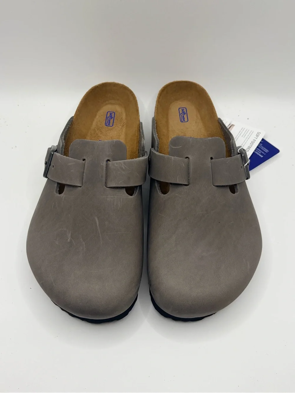 Birkenstock Boston Clogs in Gray Taupe